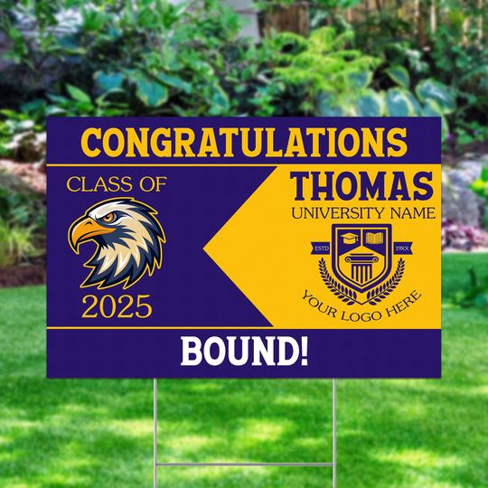 Discover College Bound Yard Sign, College Logo Sign, Custom College Yard Sign, University Bound Yard Sign