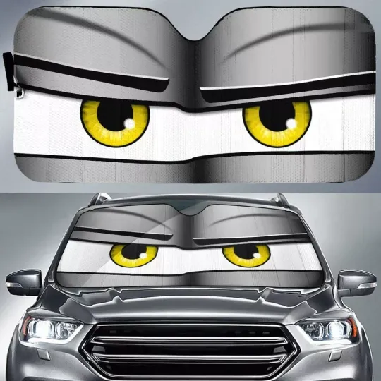 Discover Suspicious Car Eyes Sunshade, Funny Windshield Sun Shade, Auto Sun