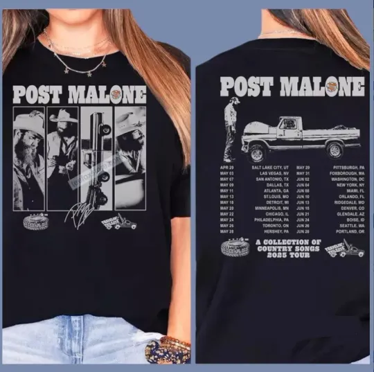 Discover Post Malone A Collection of Country Songs 2025 Tour T-Shirt Gift for Fans