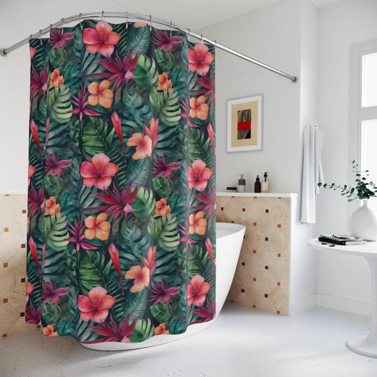 Discover Vibrant Tropical Shower Curtains, Bathroom Decor