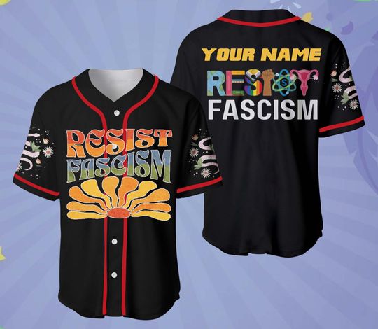 Discover Personalized Resist Fascism Baseball Jersey, Social Justice Decor