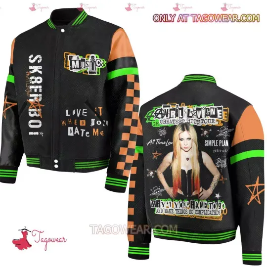 Discover Avril Lavigne Greatest Hits Tour Baseball Jacket