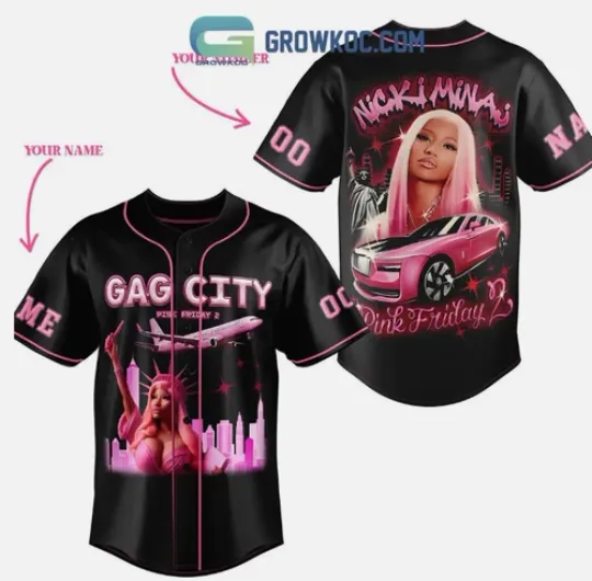 Discover Nicki Minaj Pink Friday 2 Tour In Gaga City baseball jersey