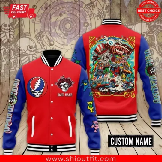Discover Grteful Dead Custom Name Rock Baseball Jacket