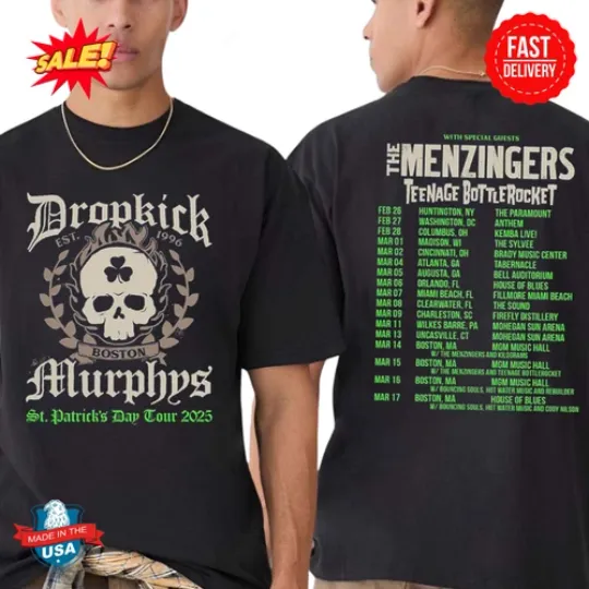 Discover Dropkick Murphys St Patrick s Day Tour 2025 With The Menzingers T Shirt