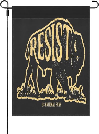 Discover Resist Save Our Parks Alt US National Parks Bear Nature House Flag