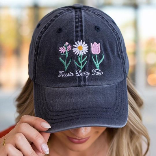 Discover Embroidered FDT Hat, FDT Floral baseball cap, Subtle Anti Trump, Feminist Pride hat,