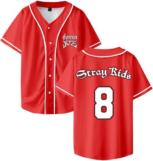 Discover Stray Kids SKZ Dominate 8 Logo Baseball Jersey Tops Baseball Jersey