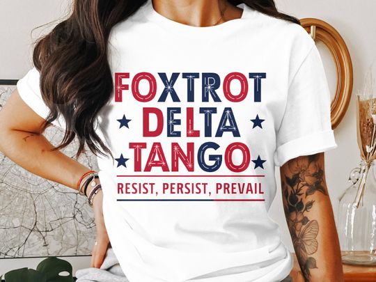 Discover Foxtrot Delta Tango Resistance Shirt, FDT Resist, Prevail and Prevail Vintage Retro Tees