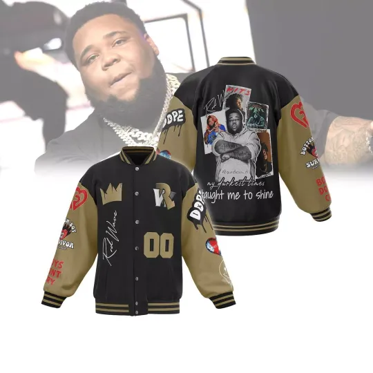 Discover R.O.d Wave Rapper Baseball Jacket, R.O.d Wave Darkest Time Taught Me To Shine