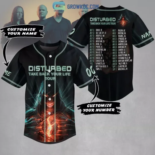 Discover Disturbed Take Back Your Life Tour Personalized Baseball Jersey