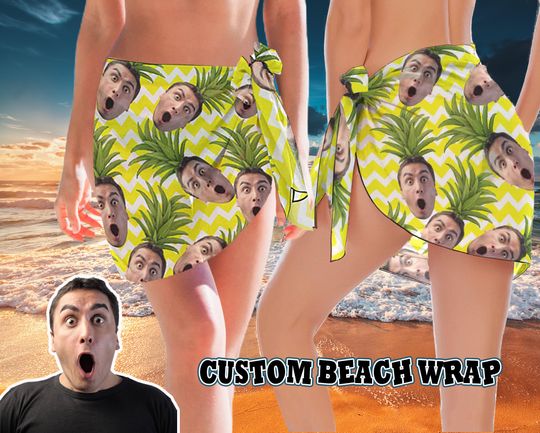 Discover Pineapple Pattern,Custom Beach Women's Short Sarongs Beach Wrap Skirt