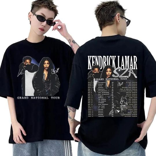 Discover Vintage Kendrick Lamar & SZA Grand National Tour 2025 Album T-Shirt