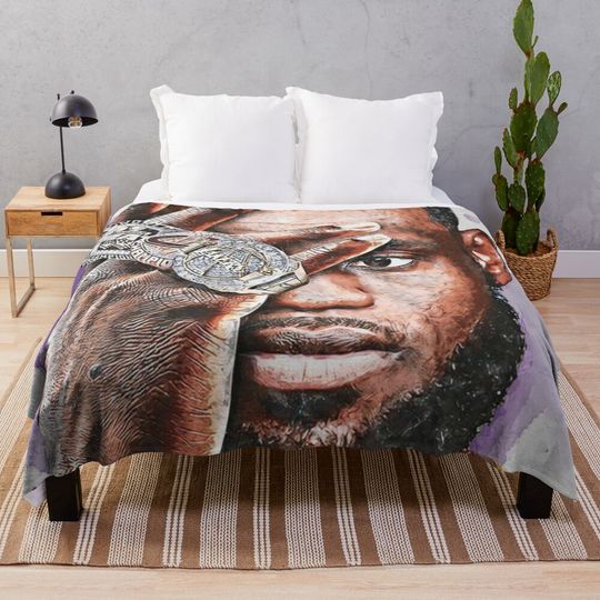 Discover Illustration LeBron James Art Throw Blanket