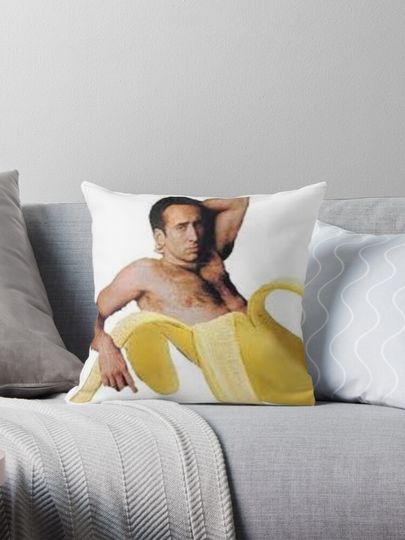 Discover Nicolas Cage Funny Throw Pillow