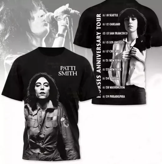 Discover Patti Smith Horses Anniversary Tour 2025 AOP 3D T-shirt