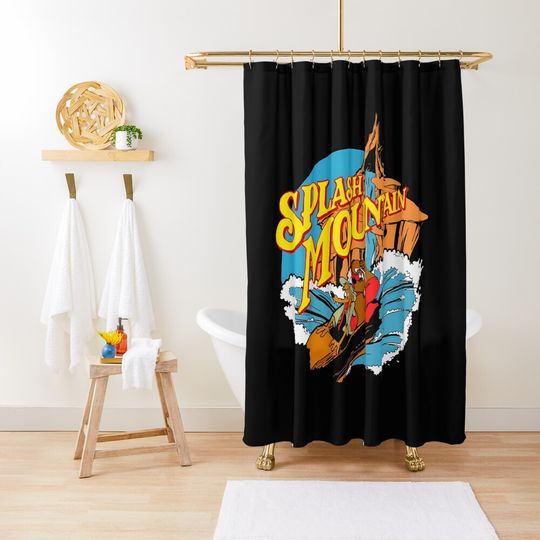 Discover Splash Mountain Vintage Logo Shower Curtain