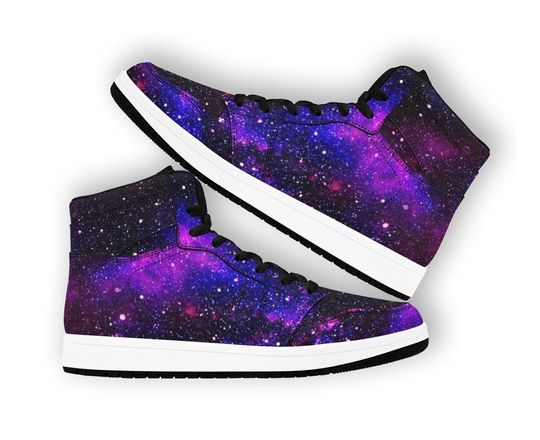 Discover Mens Galaxy Shoes Colorful High Top Sneakers Rave Streetwear Footwear Outer Space Clothing Gift Ideas Boyfriend Brother Basketball Nephew