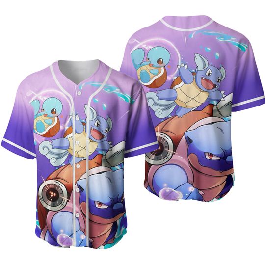 Discover Squirtle Baseball Jersey - Anime Style
