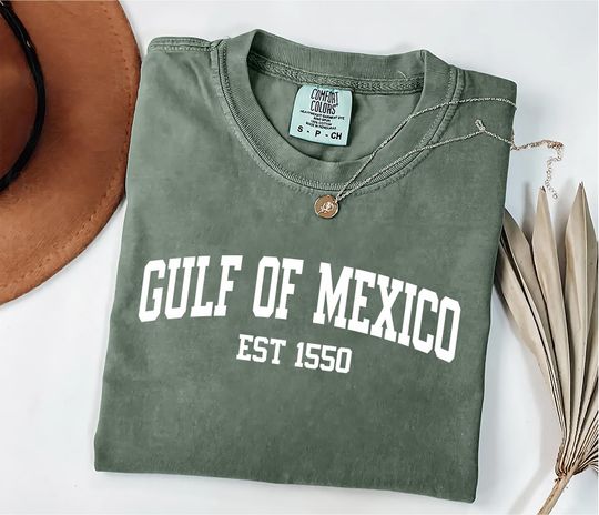 Discover Comfort Colors Gulf of Mexico TShirt, Est 1550 Gulf Coastal Shirt