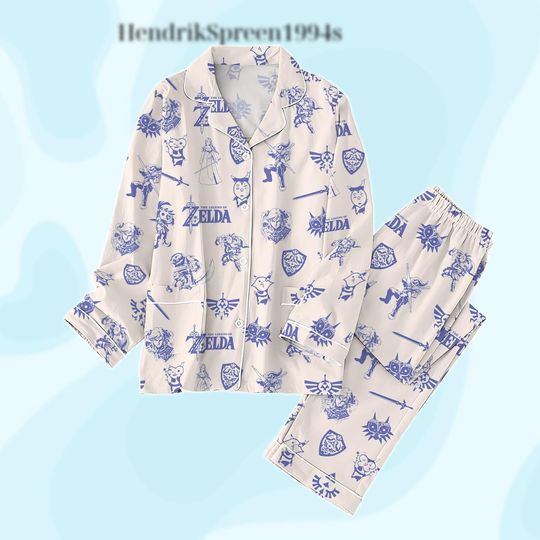 Discover Legend Of Zelda Doodle Art Pajamas, Zelda Link Video Game Pajamas