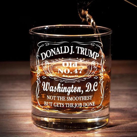 Discover Trump Whiskey Glass, Trump 2024, 47 Presidential