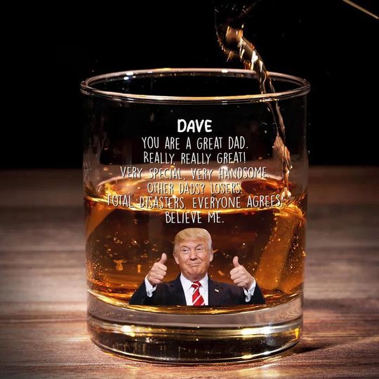Discover Trump 2024 Whiskey Glass, 47 President Trump, Right Wing Gift