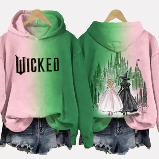 Discover BG Wicked Movie Inspired Witch Princess Contrast Gradient 3D Hoodie