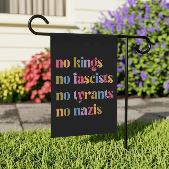Discover No Kings No Fascists Garden Flag, Liberal Leftist F*ck Trump Yard Banner