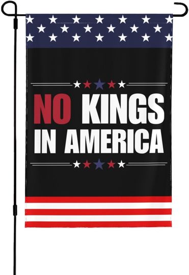 Discover No King In America Garden Flag Anti-Trump Yard Banner Outdoor Decorations