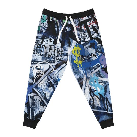 Discover Graffiti Athletic Joggers, Streetwear Sweatpants, Hip Hop Track Pants