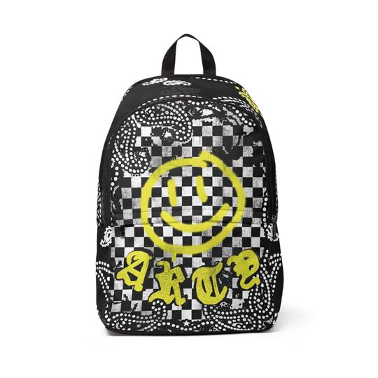 Discover ARTY BANDANA CHECK Unisex Fabric Backpack Yellow