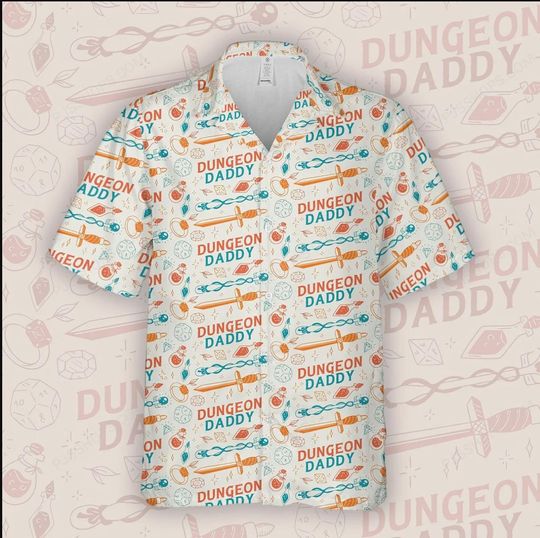 Discover DnD Dungeon Daddy Hawaiian Shirt, DnD Shirt, Dice Shirt, Dice shirt, Dungeons and dragons