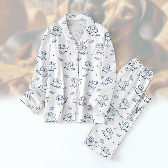 Discover Dachshund In Space Pajamas Set, Pet Lover Gift