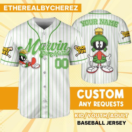 Discover Custom Looneyyy Marvin The Martian Baseball Jersey, Cartoon Team Outfit