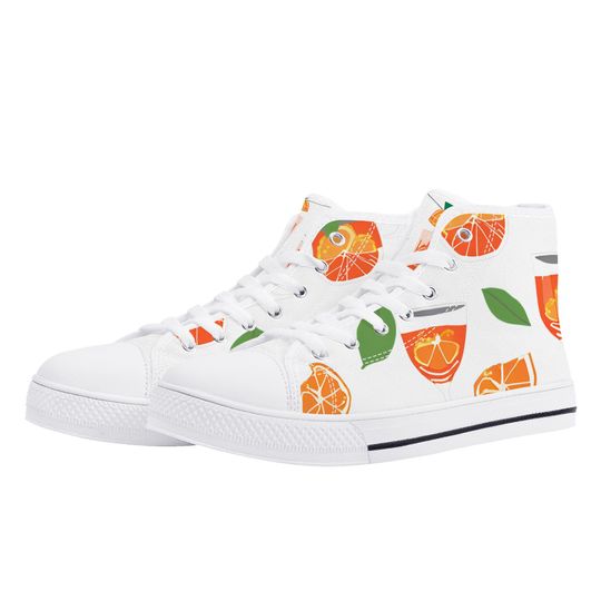 Discover High Top Canvas Shoes Aperol Spritz Style Fashion Sneakers