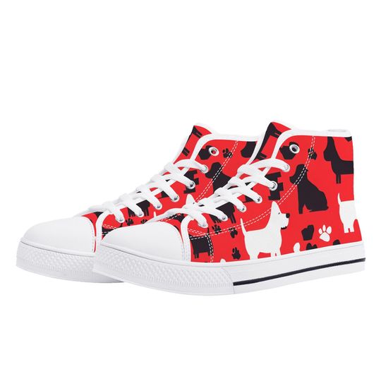 Discover High Top Canvas Shoes Dog Puppy Love Style Fashion Sneakers