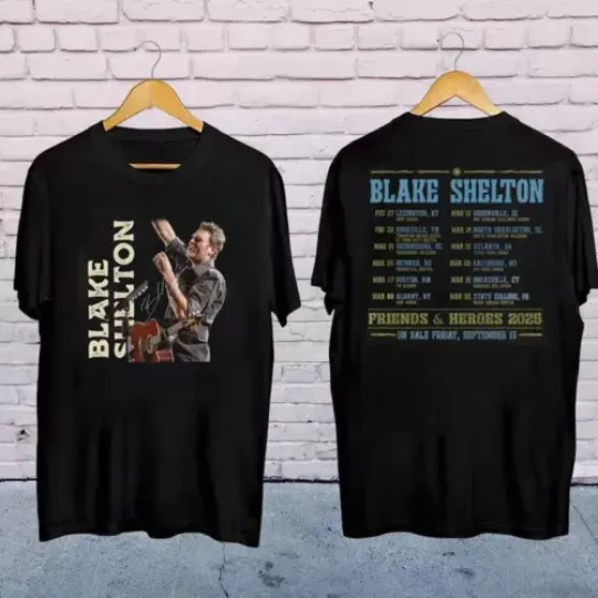 Discover Blake Shelton Signature Shirt, Blake Shelton Friends and Heroes Tour 2025 Shirt