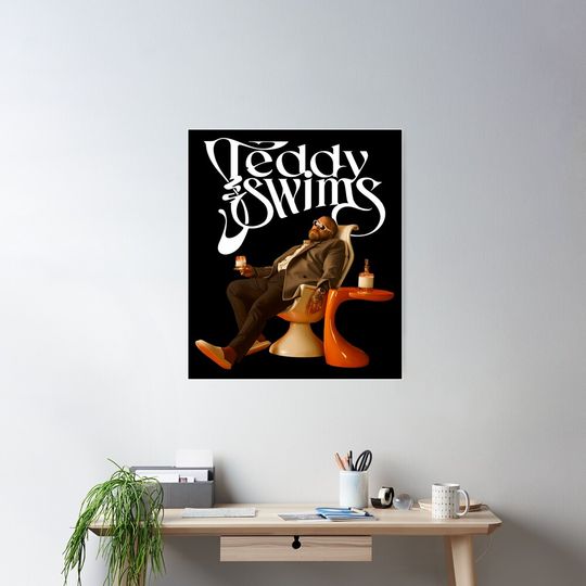 Discover Vintage Pop Art Teddy Swims Poster