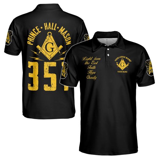Discover Personalized Light From East Prince Hall Mason 357 Men's Polo Shirt