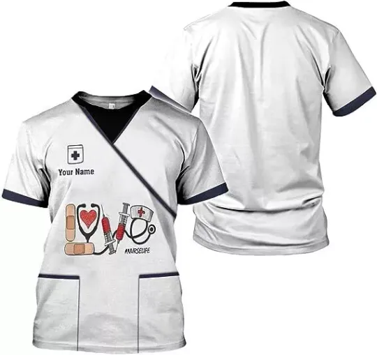 Discover Personalized Name Nurses Shirts 3D, Nurse Shirts for Women, Shirts for Nurses, E