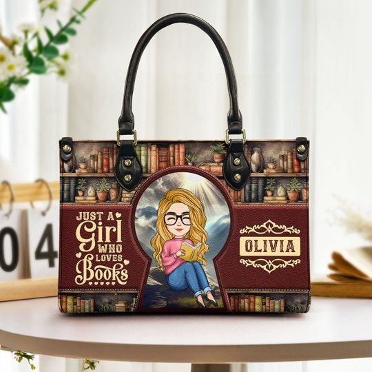 Discover Just A Girl Who Loves Books - Personalized Leather Bag
