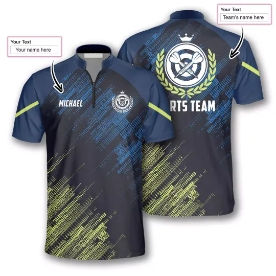 Discover Green Blue Sports Style Custom Darts Jerseys for Men, Idea Gift for Uniform Team