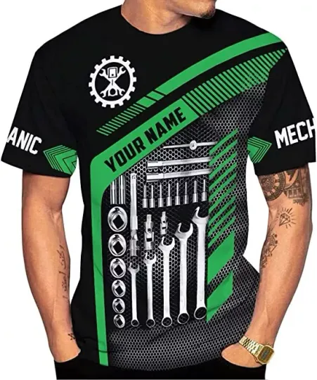 Discover Personalized Name Mechanic Shirt 3D, Custom Name Mechanic Shirts, Tool Box Mechanic