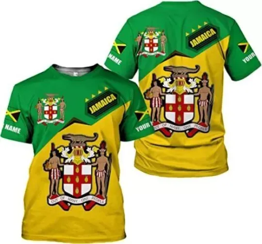 Discover Personalized Jamaica Hoodie Custom Jamaica Flag Lion Hoodie for Men and Women