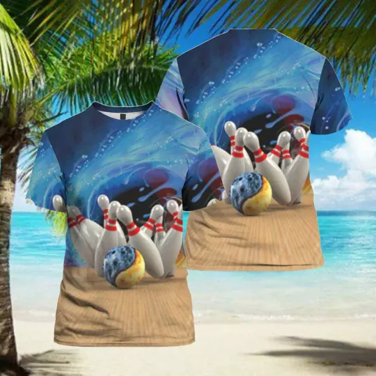 Discover Bowling All Over Printed T Shirt For Men Women