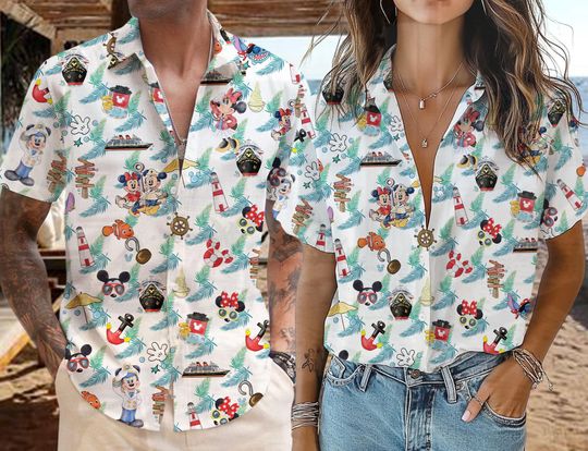 Discover Mickeyy Minniee Hawaiian Shirt, Disneyyy Cruise Hawaiian Shirt