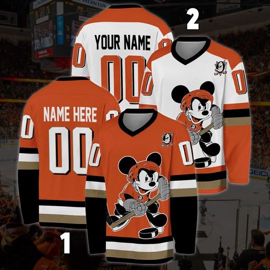 Discover Personalized Anaheim Ducks Mickeyy mouse Hockey Jersey,  Disneyyy Jersey For Men With Your Team Name