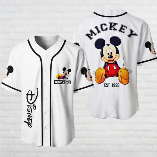 Discover Mickeyy mouse Jersey Shirt, Disneyyy Mouse Baseball Jersey, Custom Name Shirt