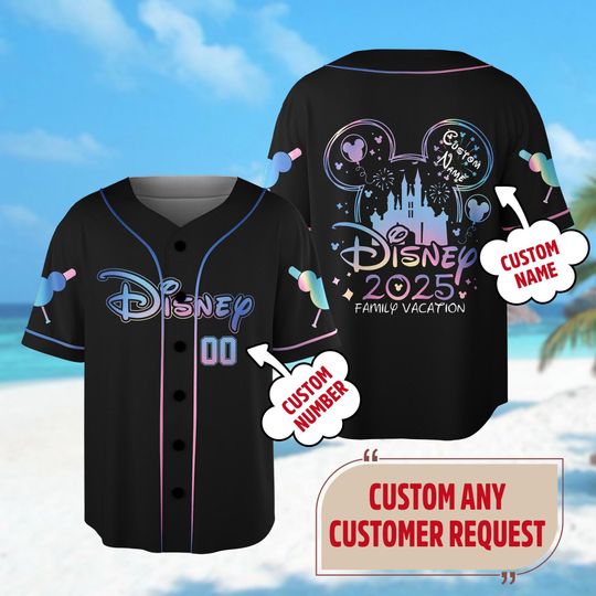 Discover Custom Disneyyy Magicc Kingdom Family Trip Baseball Jersey, Mickeyy and Friends Shirt